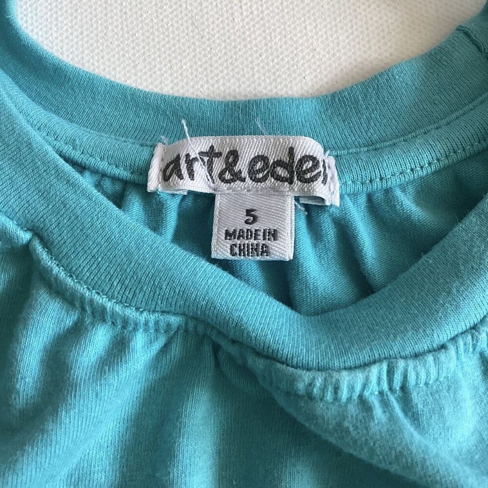 Art & Eden Aqua Ruffle Hem Top - Picture 3 of 5